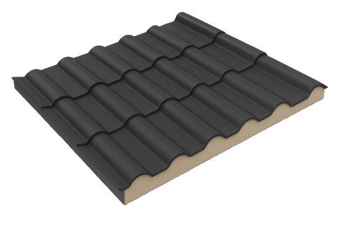 panel sandwich teja gris